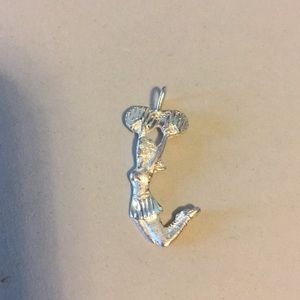 Sterling Silver Cheerleader Pendant 925